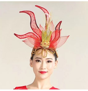 Women girls spanish flamenco dance headdress petals stage performance paso double bull dance stage performance hair accessories